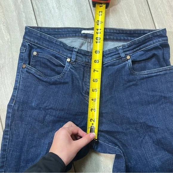 Eileen Fisher Womens Dark Wash Raw Hem Denim Jeans Size XS - Picture 3 of 7